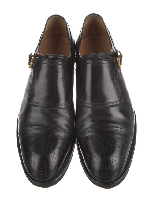 Gucci Interlocking G Logo Leather Monk Straps