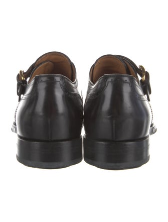 Gucci Interlocking G Logo Leather Monk Straps