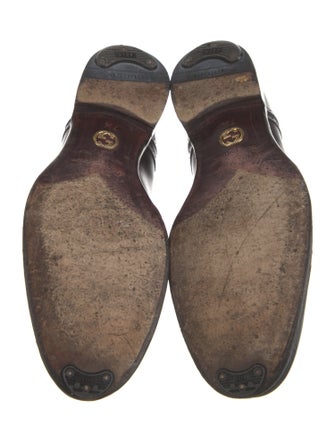 Gucci Interlocking G Logo Leather Monk Straps