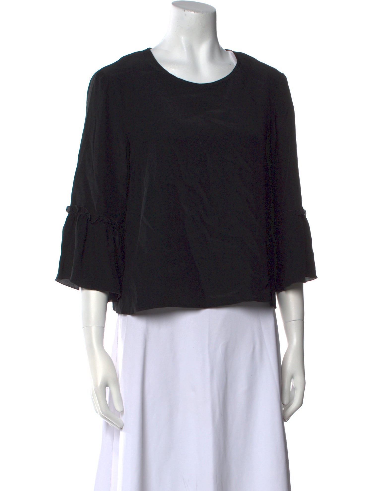 Gucci Scoop Neck Three-Quarter Sleeve Crop Top