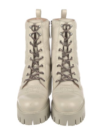 Gucci GG Signature Leather Combat Boots