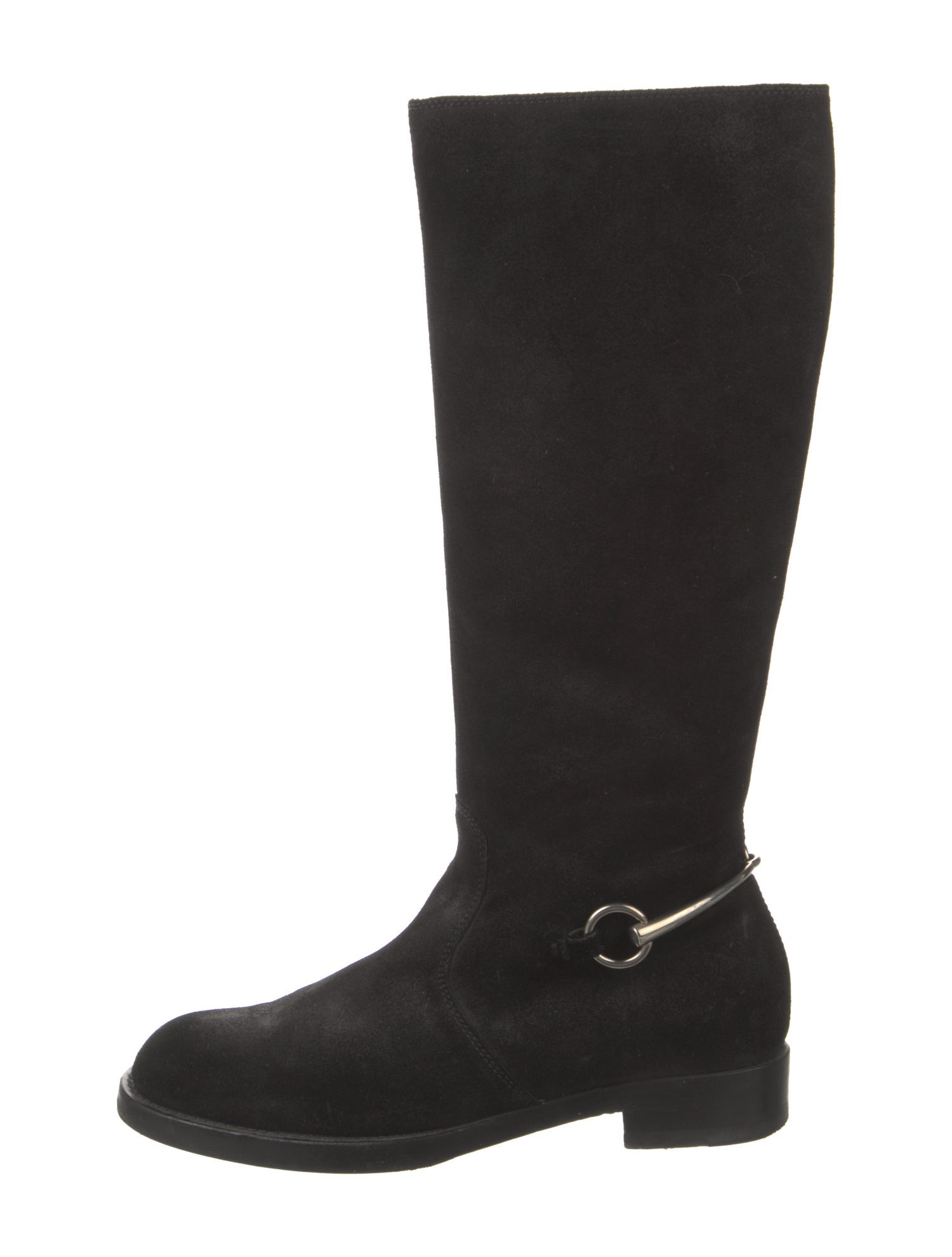 Gucci Horsebit Accent Suede Riding Boots