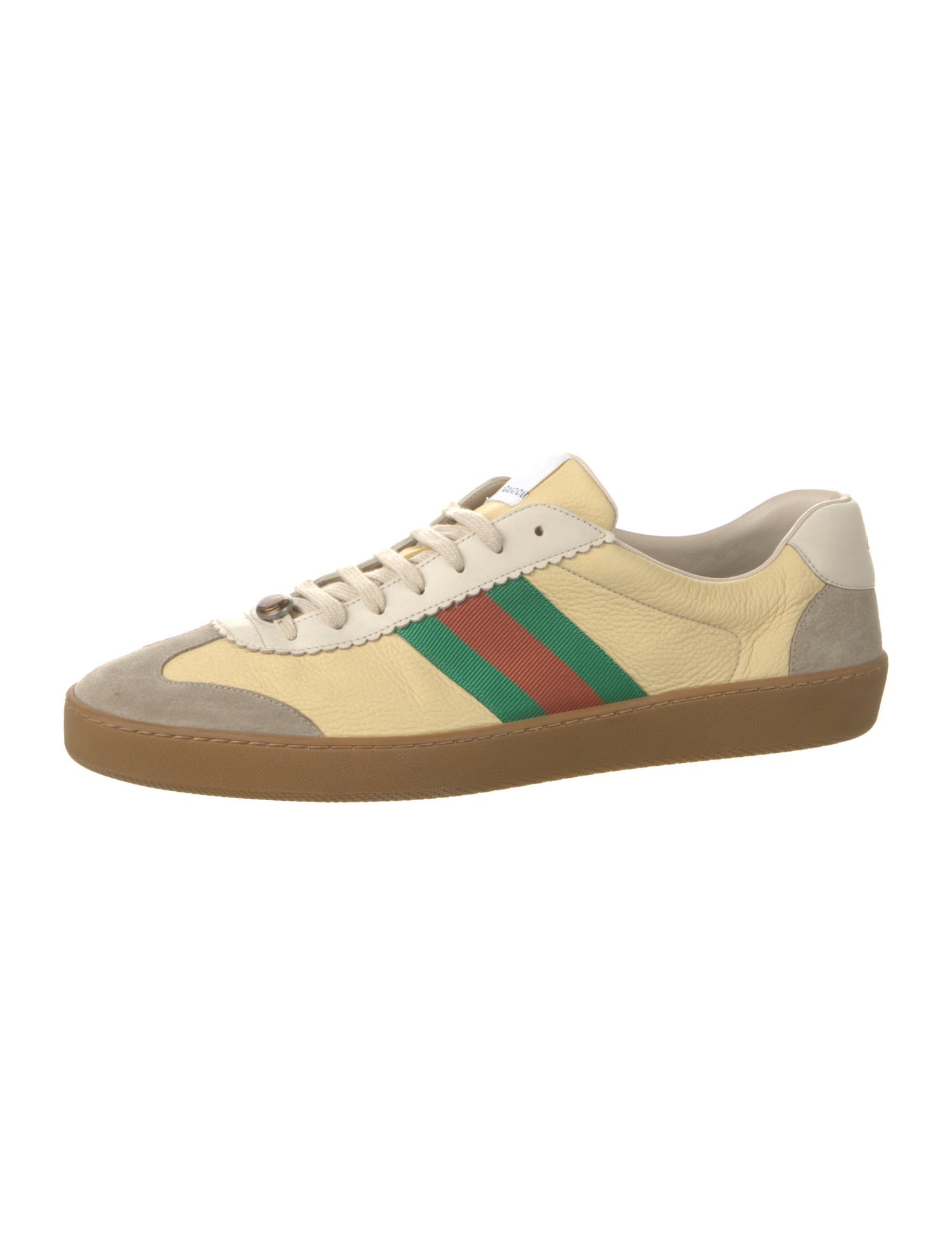 Gucci Web Accent Leather Sneakers