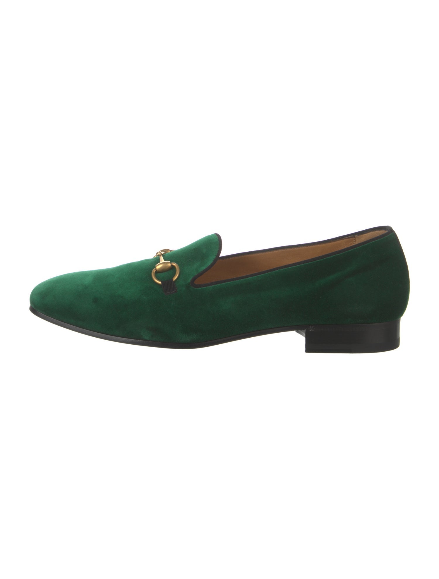 Gucci Horsebit Accent Velvet Loafers