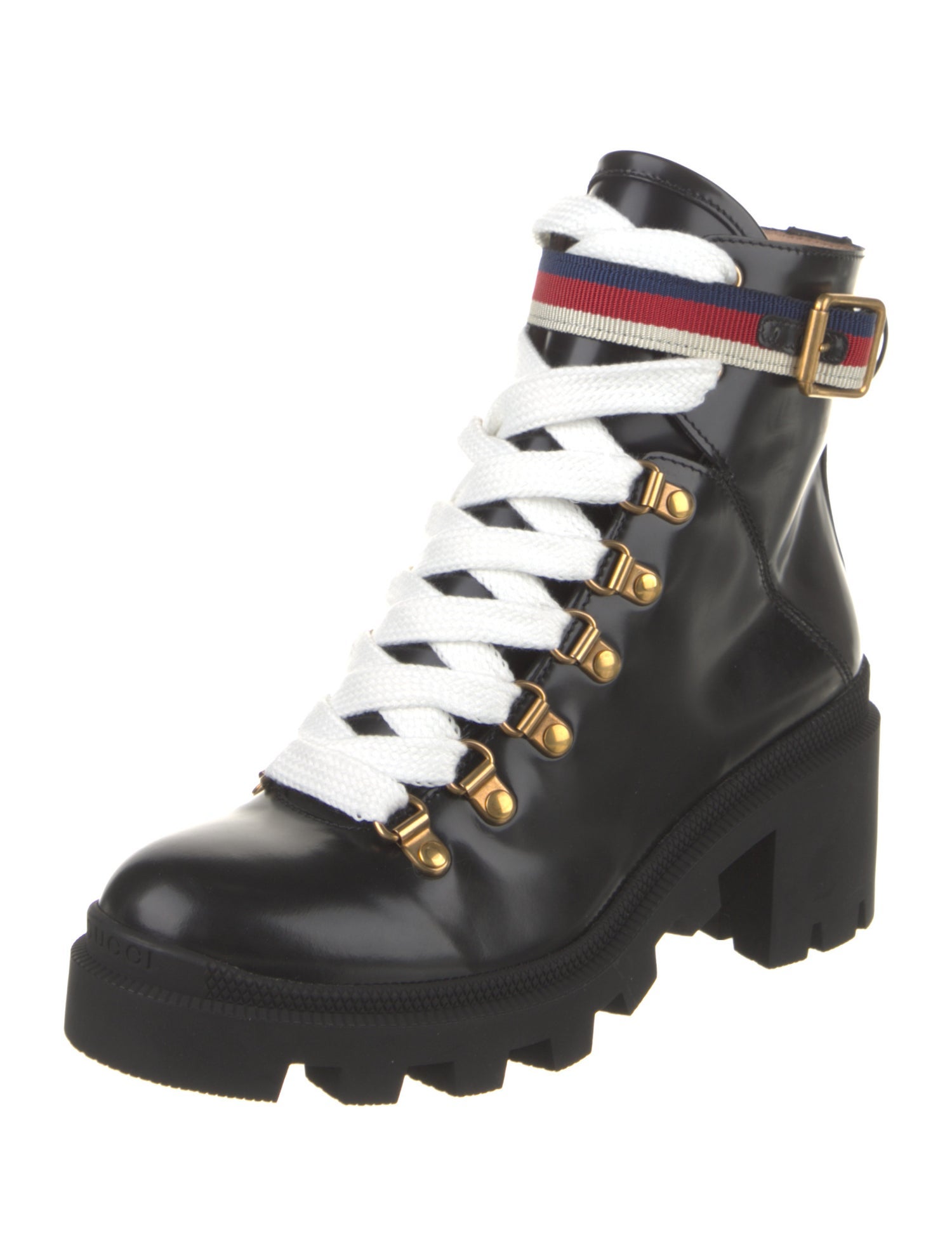 Gucci Leather Combat Boots