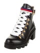 Gucci Leather Colorblock Pattern Combat Boots