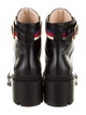 Gucci Leather Colorblock Pattern Combat Boots