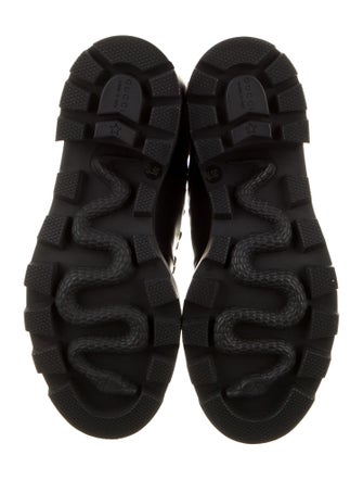 Gucci Leather Colorblock Pattern Combat Boots