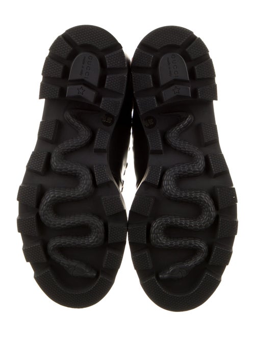 Gucci Leather Colorblock Pattern Combat Boots