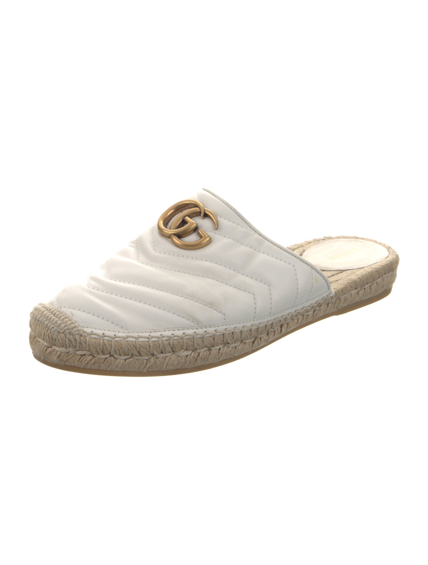 Gucci Double G Logo Leather Mules