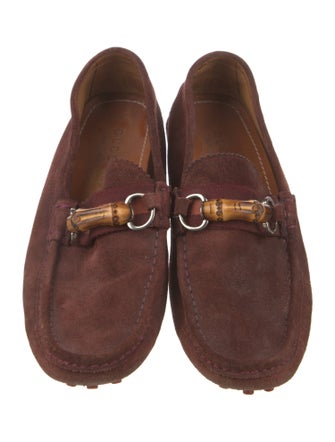 Gucci Web Accent Suede Loafers