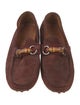 Gucci Web Accent Suede Loafers