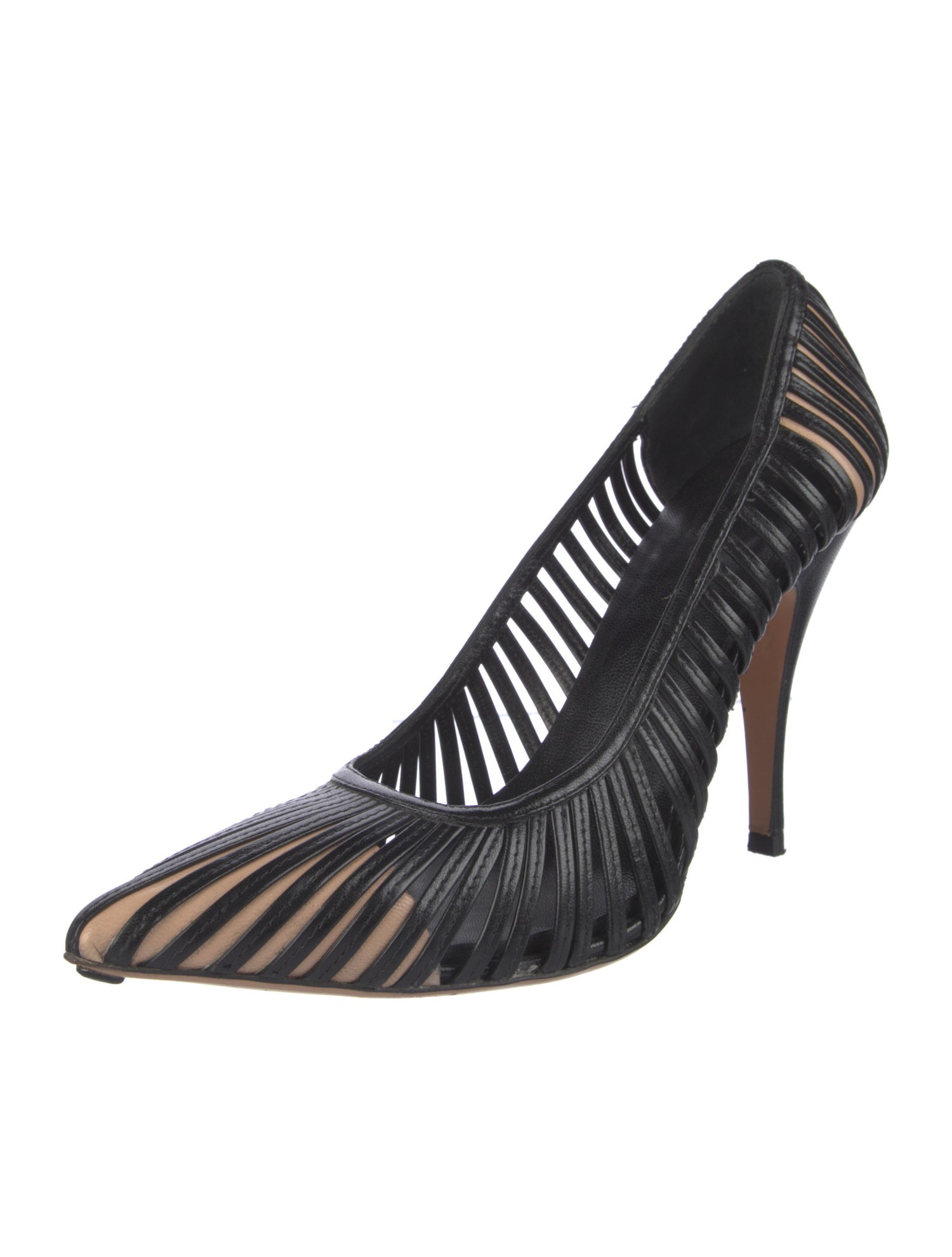 Gucci Leather Cutout Accent Pumps