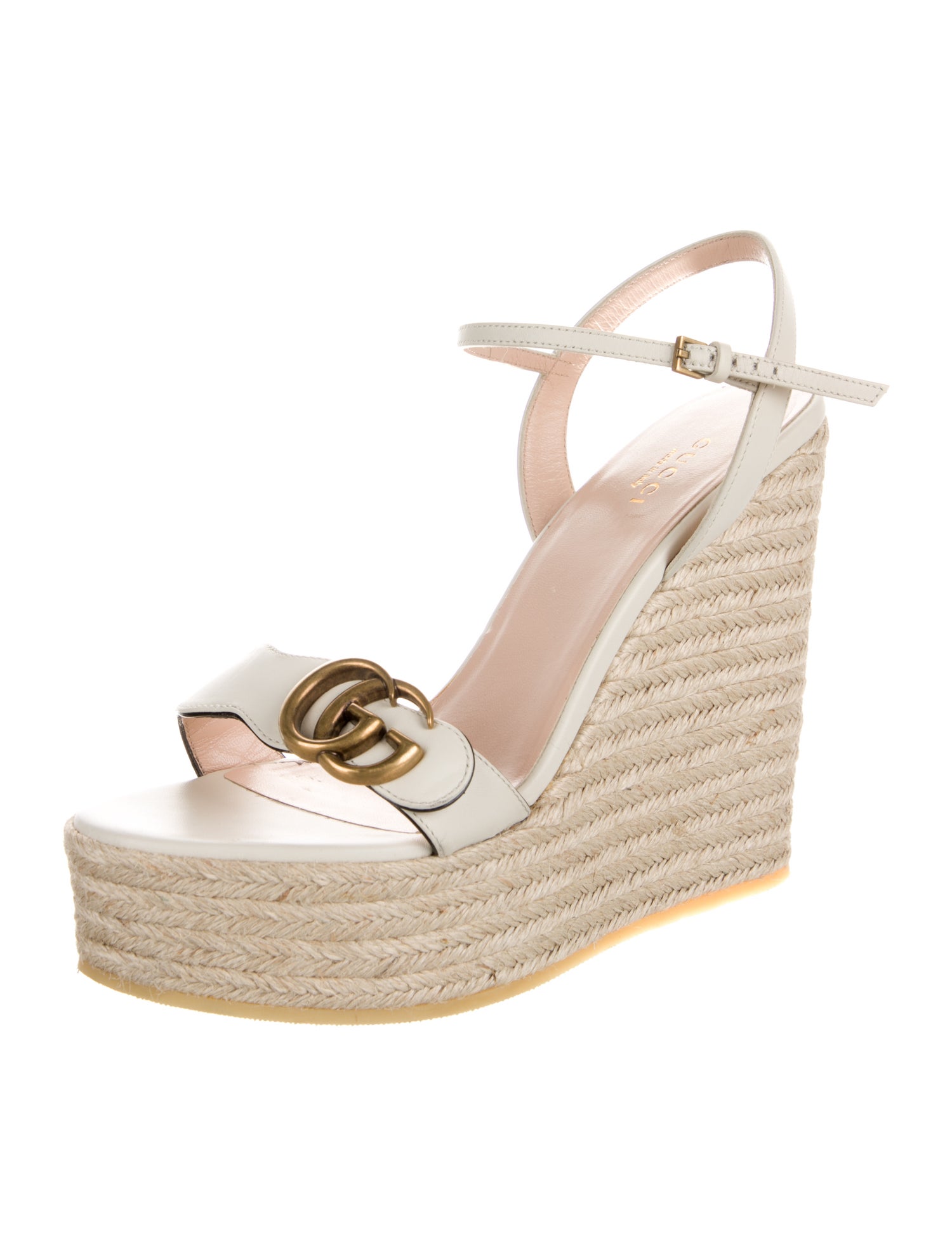 Gucci GG Logo Leather Espadrilles