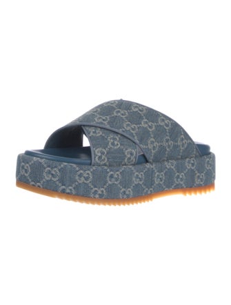 Gucci GG Denim Denim Slides