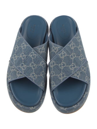 Gucci GG Denim Denim Slides