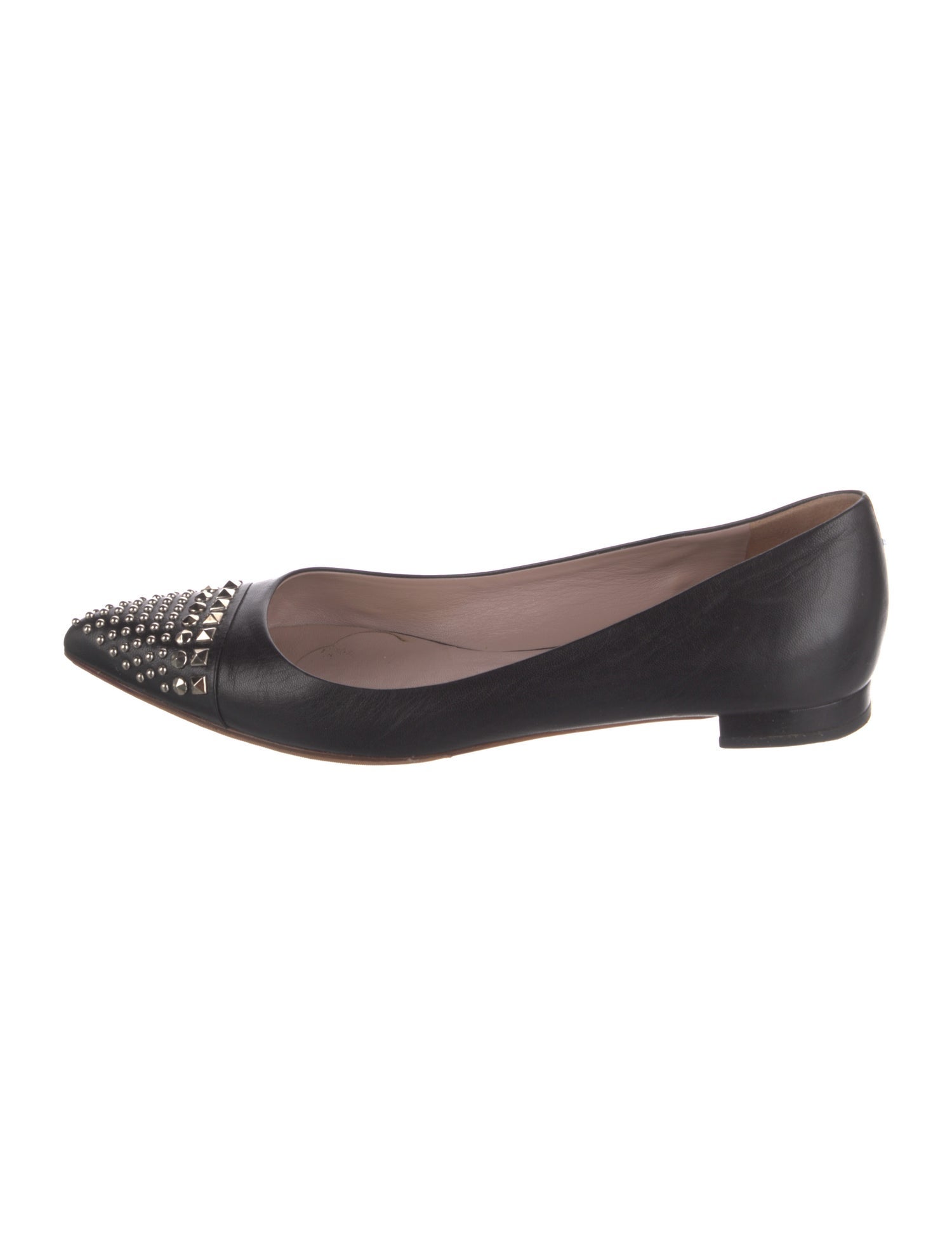 Gucci Leather Studded Accents Ballet Flats