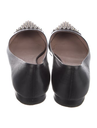 Gucci Leather Studded Accents Ballet Flats