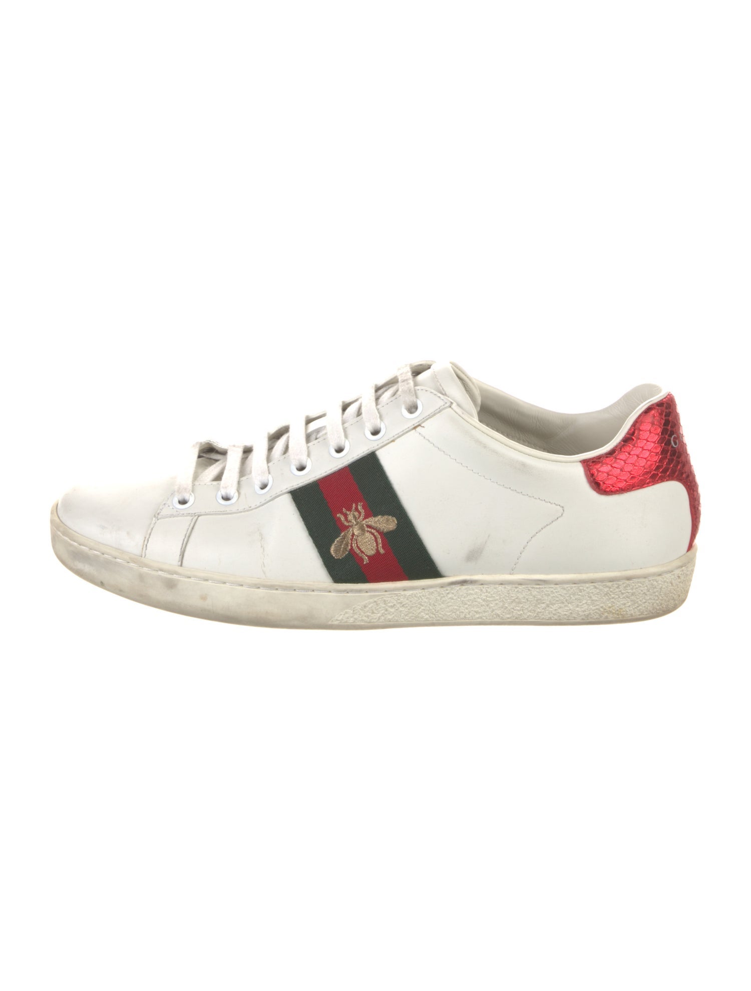 Gucci Web Accent Leather Sneakers