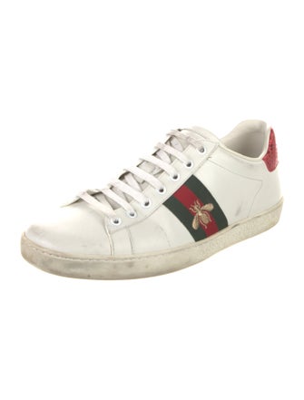 Gucci Web Accent Leather Sneakers