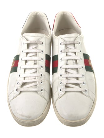 Gucci Web Accent Leather Sneakers