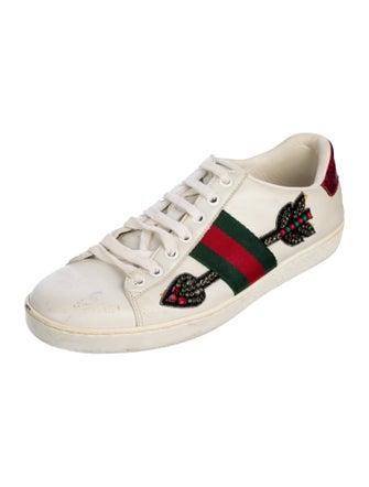 Gucci Web Accent Leather Sneakers