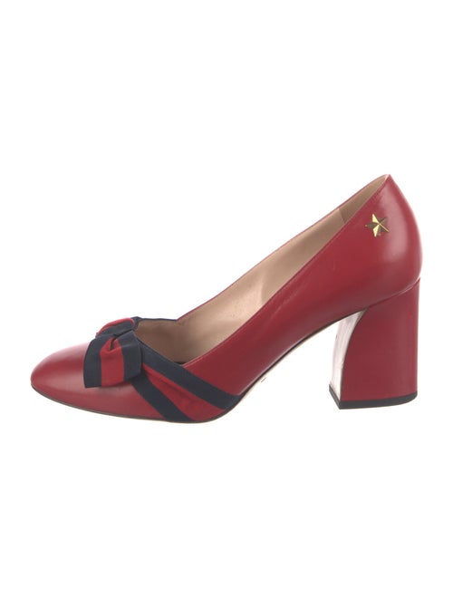 Gucci Sylvie Web Accent Leather Pumps