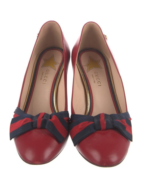 Gucci Sylvie Web Accent Leather Pumps