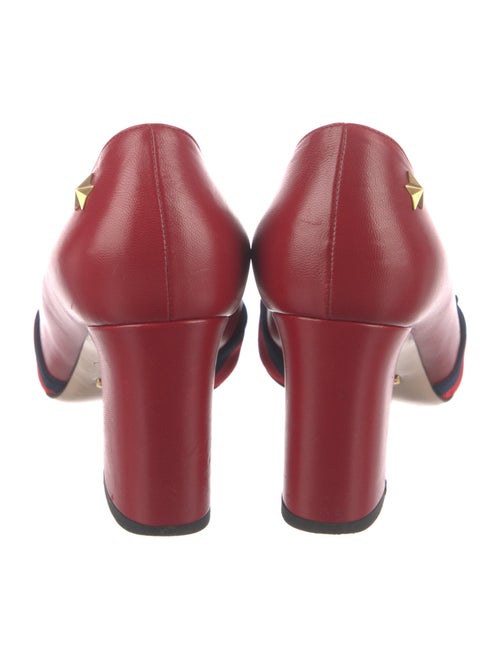 Gucci Sylvie Web Accent Leather Pumps