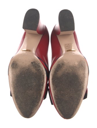 Gucci Sylvie Web Accent Leather Pumps