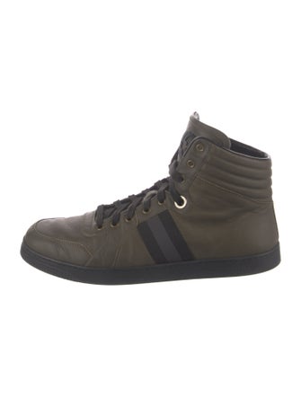 Gucci Web Accent Leather Sneakers