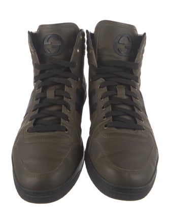 Gucci Web Accent Leather Sneakers