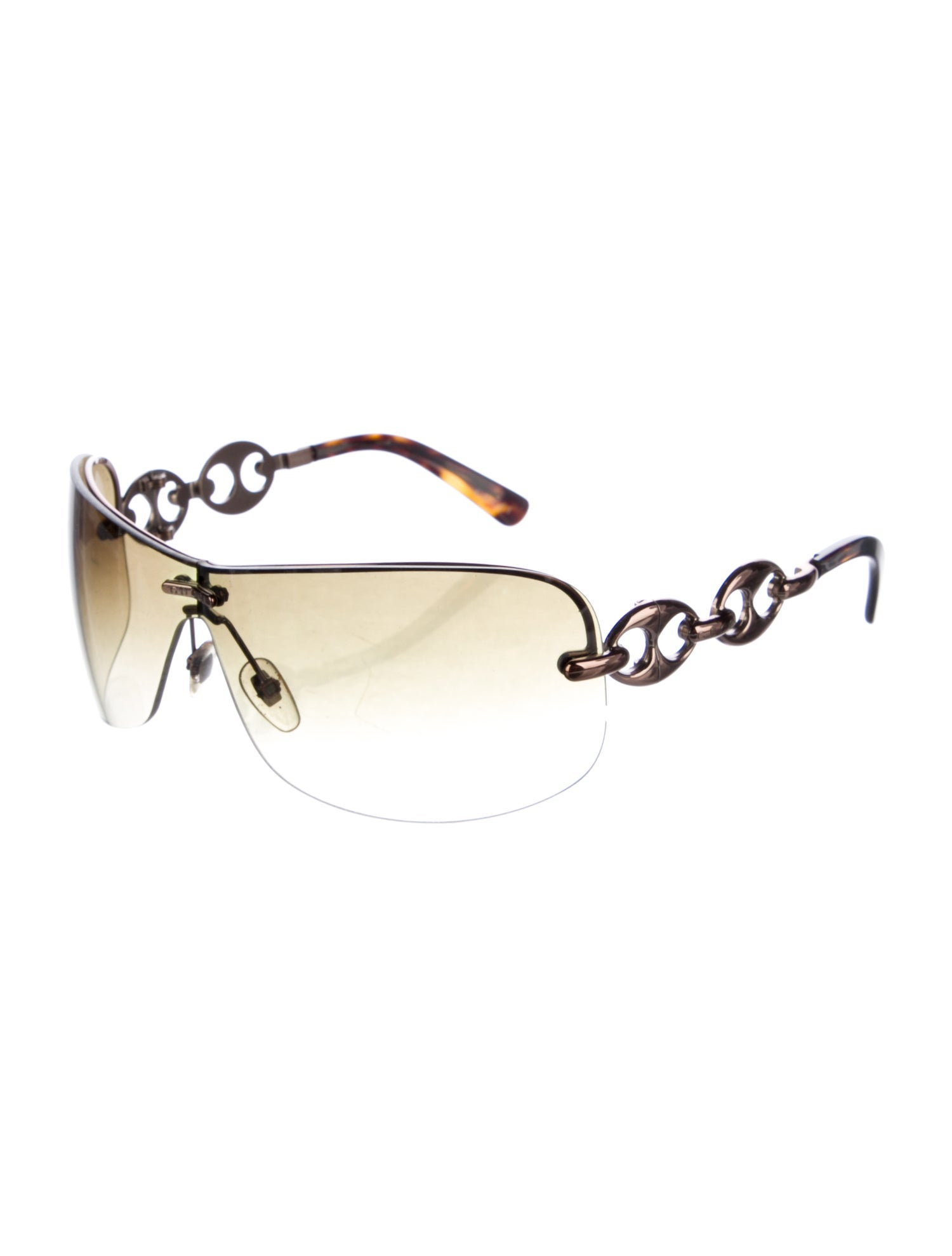 Gucci Marina Chain Accent Shield Sunglasses