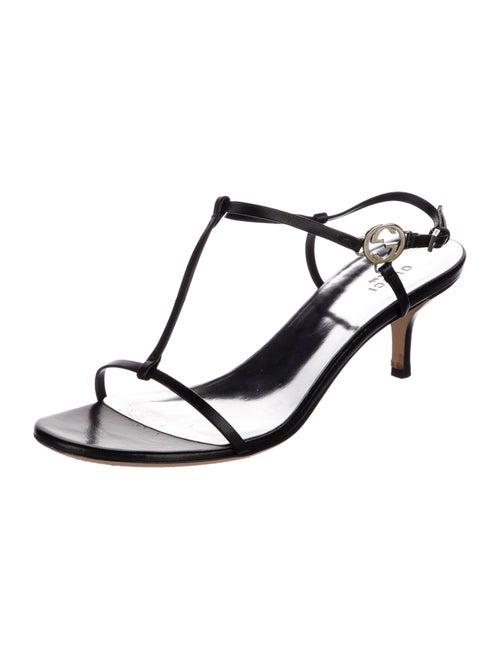 Gucci Interlocking G Leather T-Strap Sandals