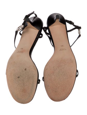 Gucci Interlocking G Leather T-Strap Sandals
