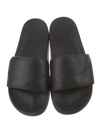 Gucci Interlocking G Logo Leather Slides