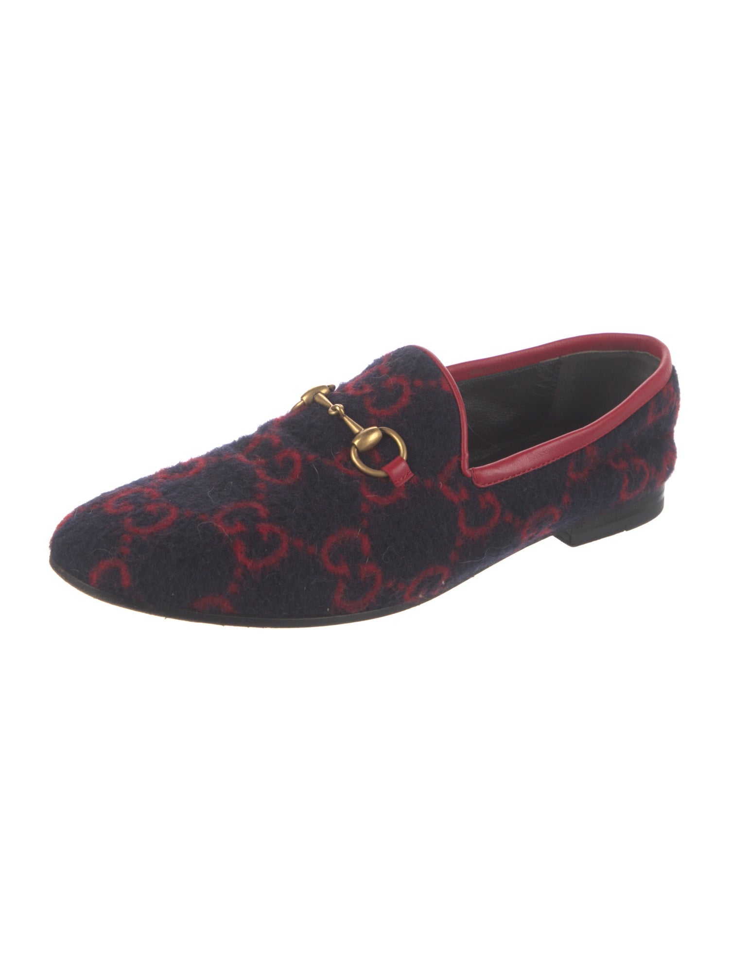 Gucci Horsebit Accent Wool Loafers