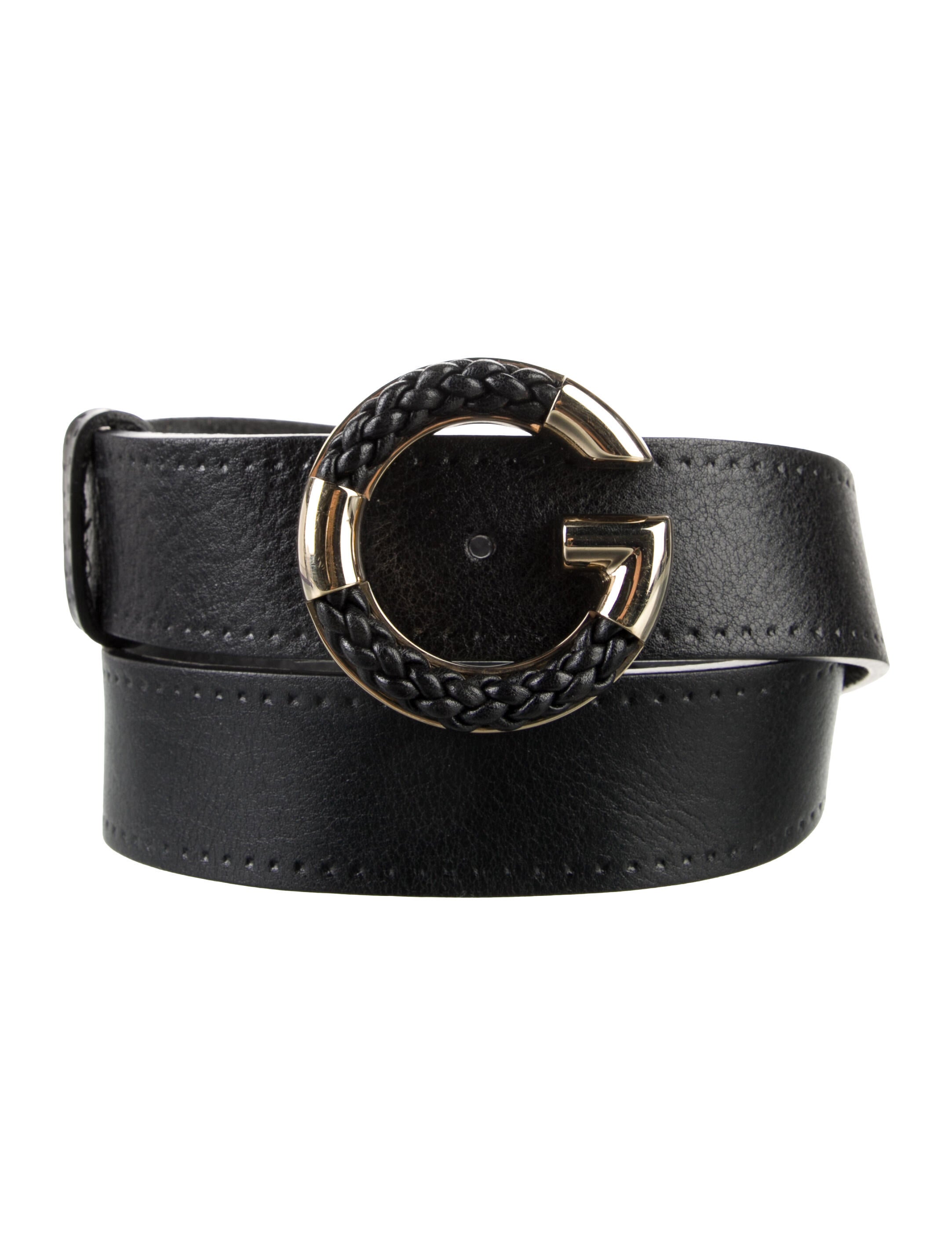 Gucci Double G Logo Leather Belt