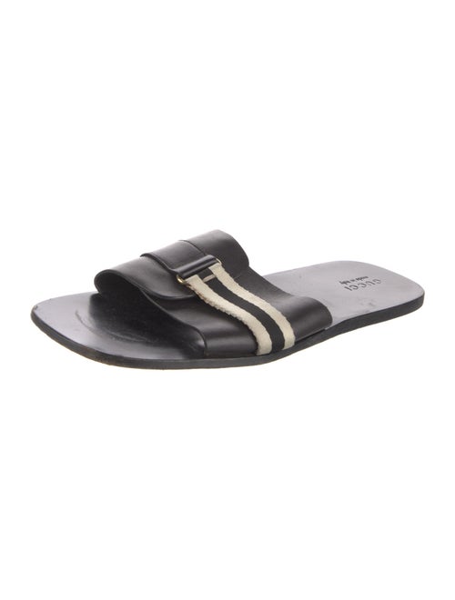 Gucci Web Accent Leather Slides