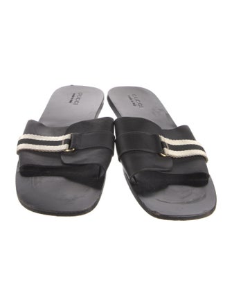 Gucci Web Accent Leather Slides