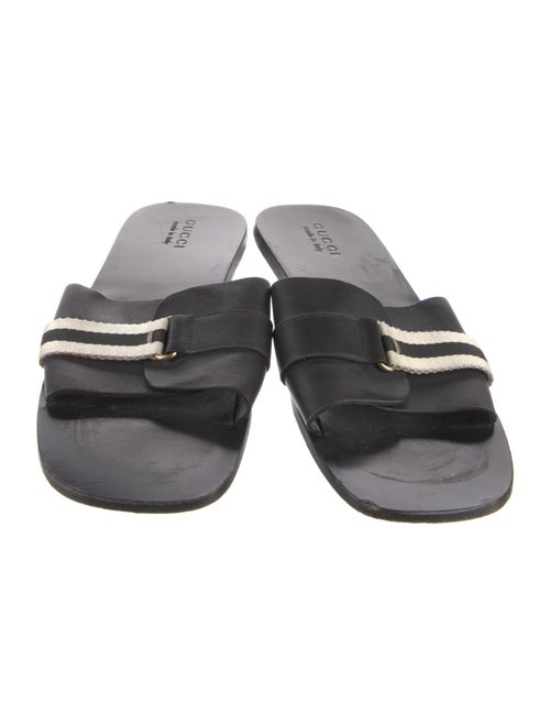 Gucci Web Accent Leather Slides