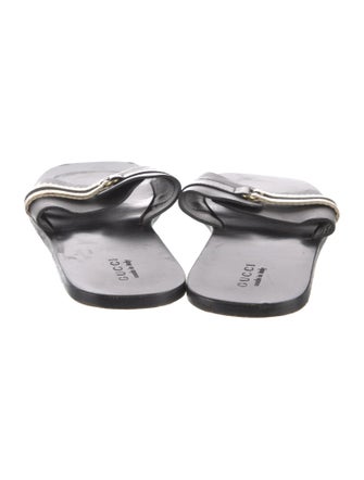 Gucci Web Accent Leather Slides