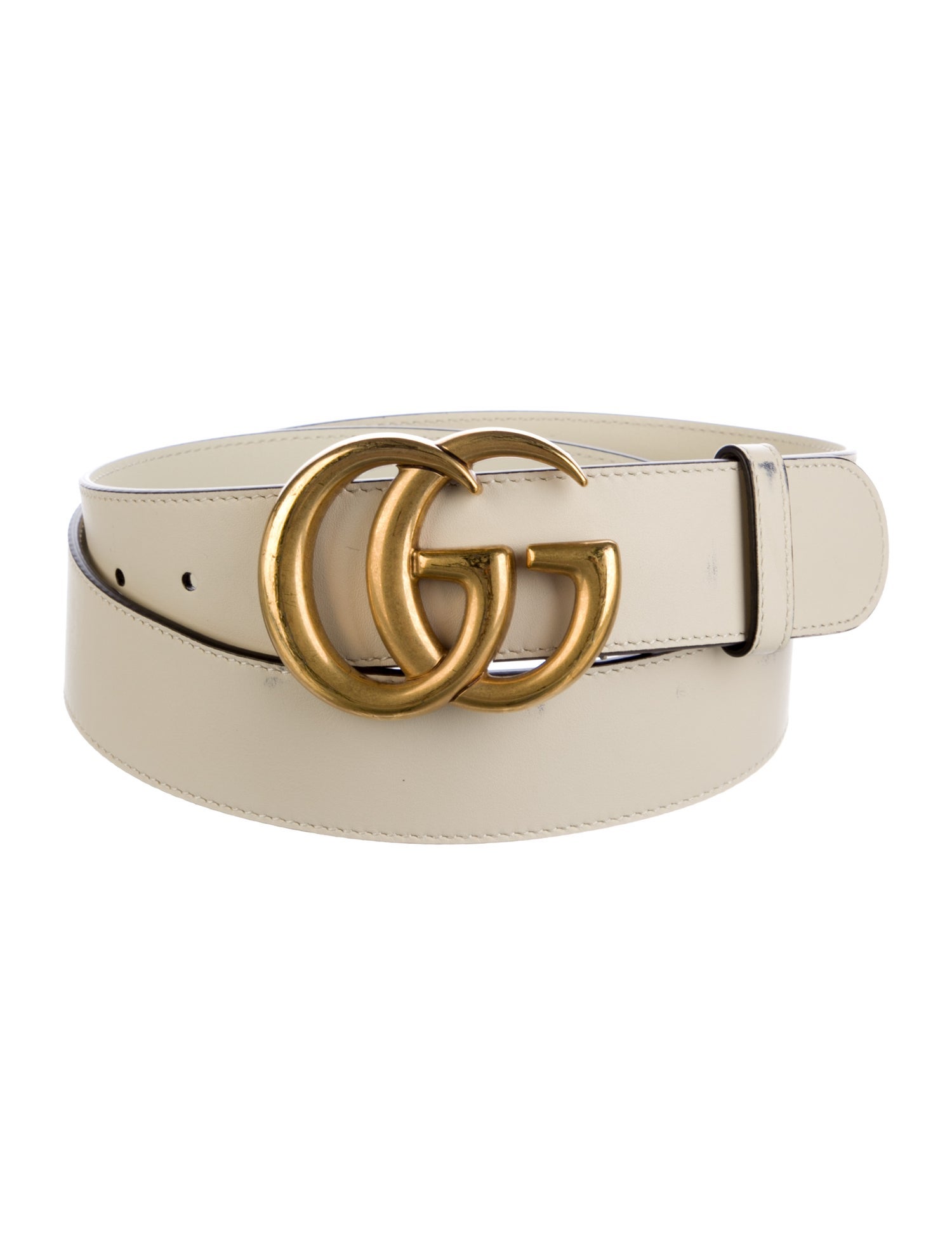 Gucci Double G Logo Leather Belt