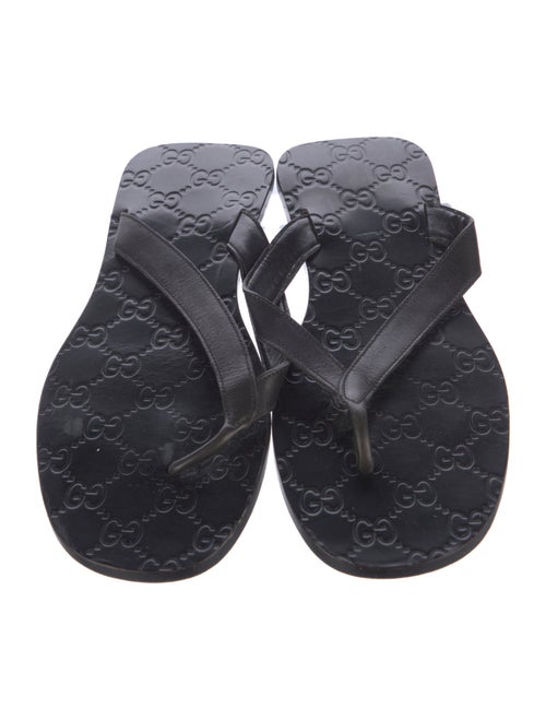 Gucci Guccissima Nylon Leather Flip Flops