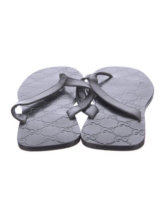 Gucci Guccissima Nylon Leather Flip Flops