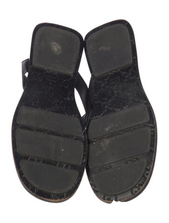 Gucci Guccissima Nylon Leather Flip Flops