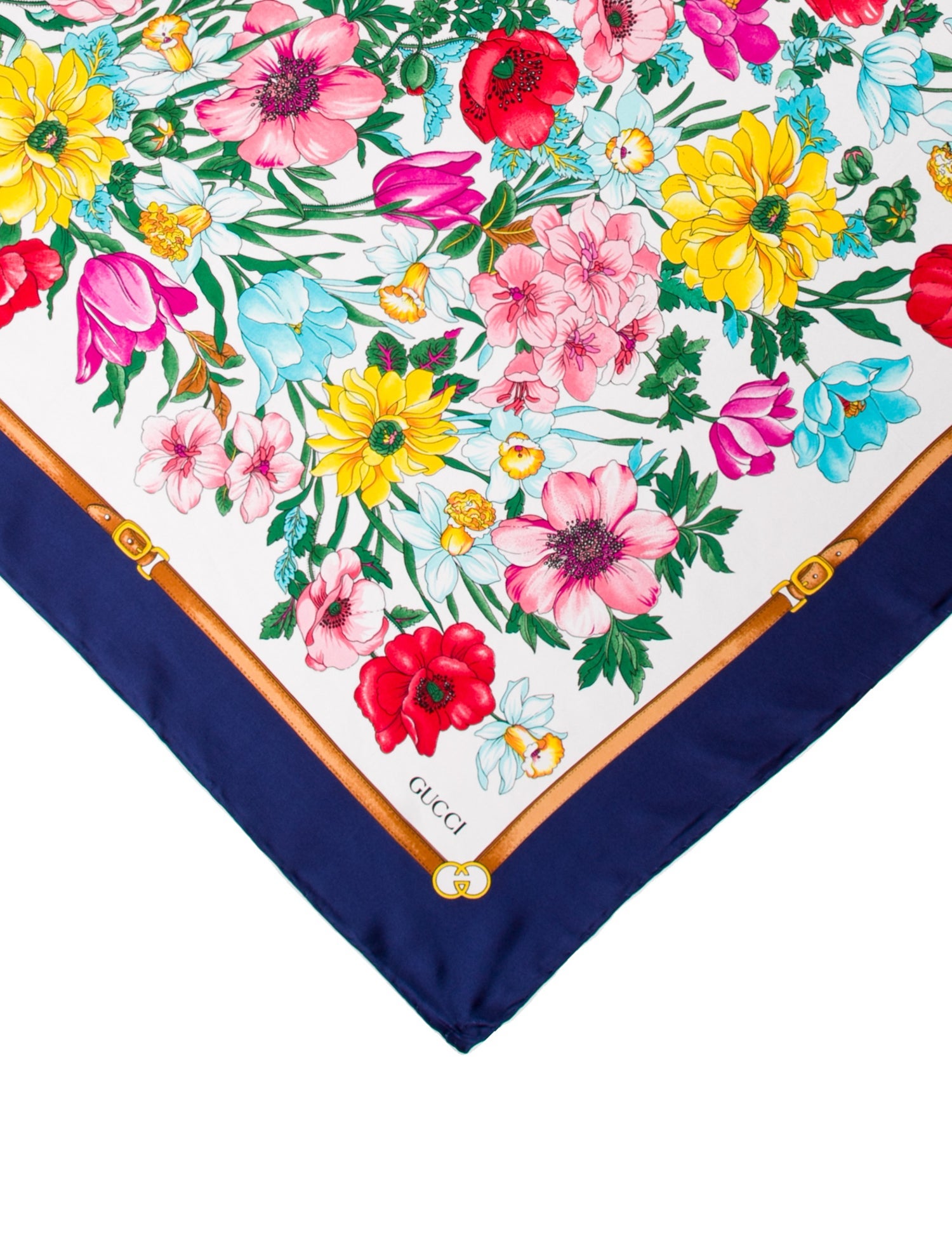 Gucci Silk Floral Print Scarf