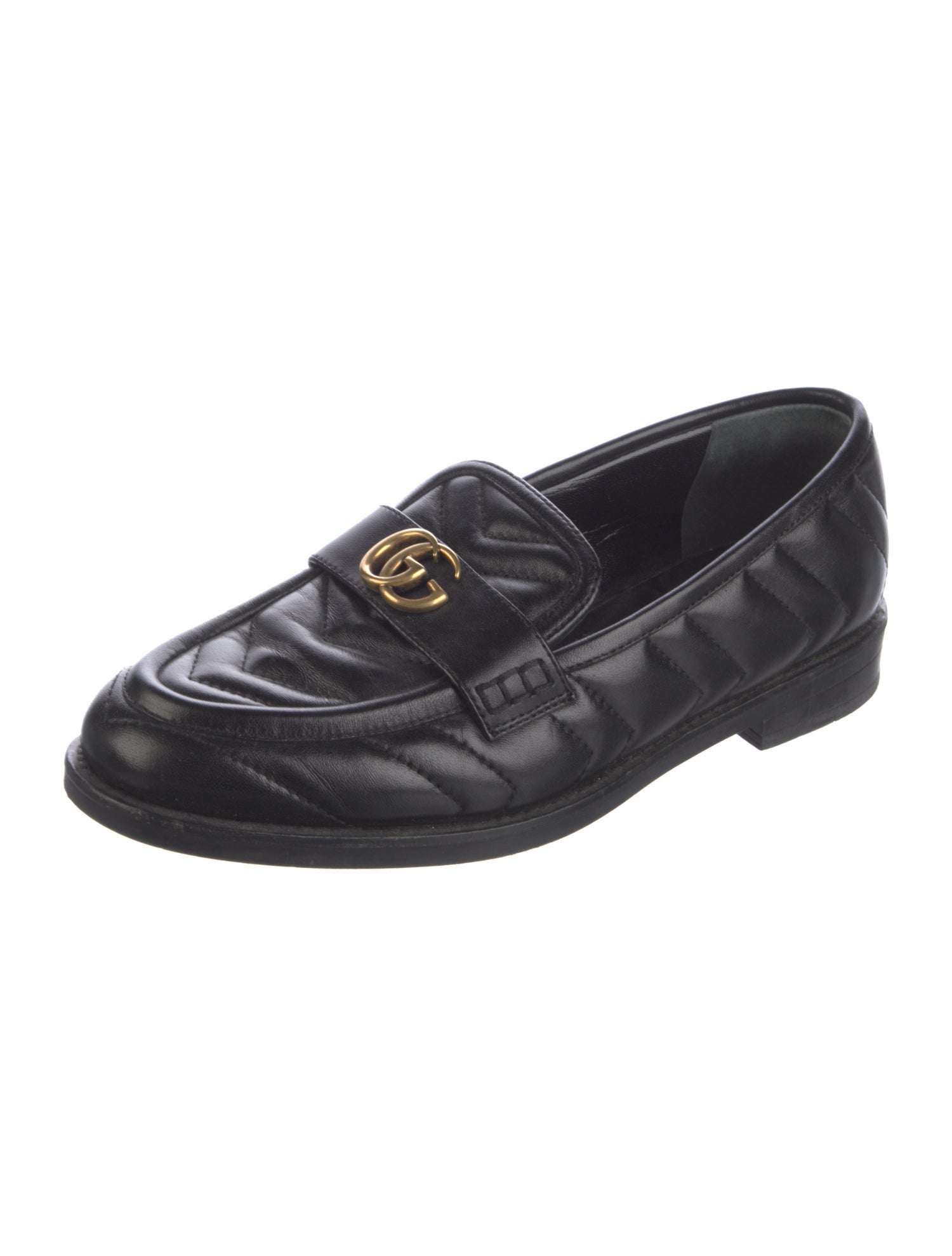 Gucci Double G Logo Leather Loafers