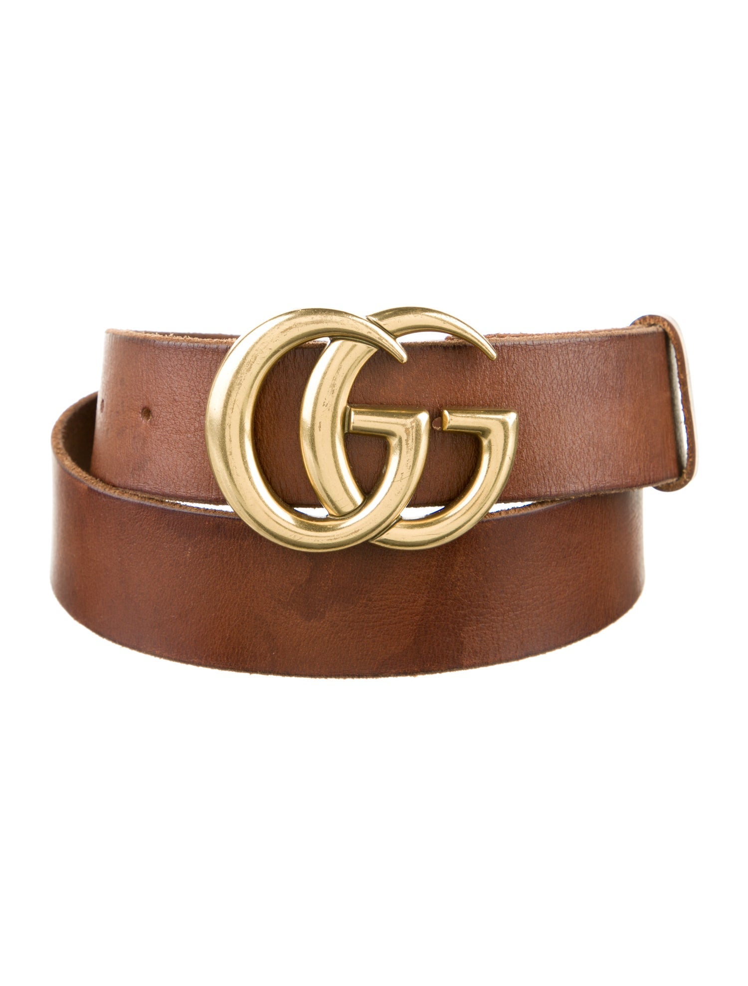 Gucci Double G Logo Leather Belt