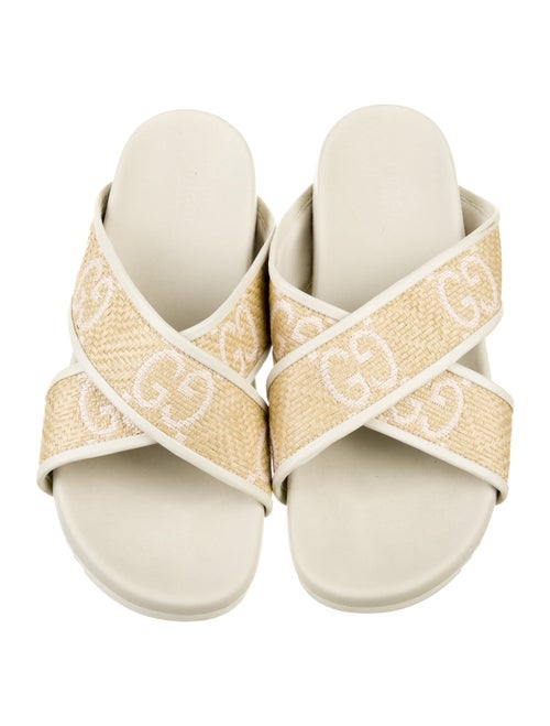 Gucci GG Logo Raffia Slides